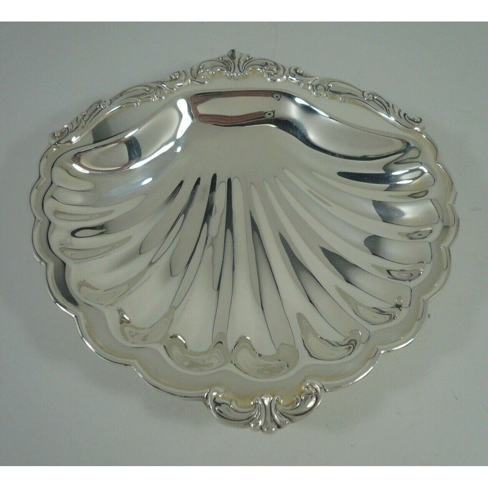 Vintage Towle Old Master Silverplate Clam Shell Footed Dish 7 5/8" # 2812